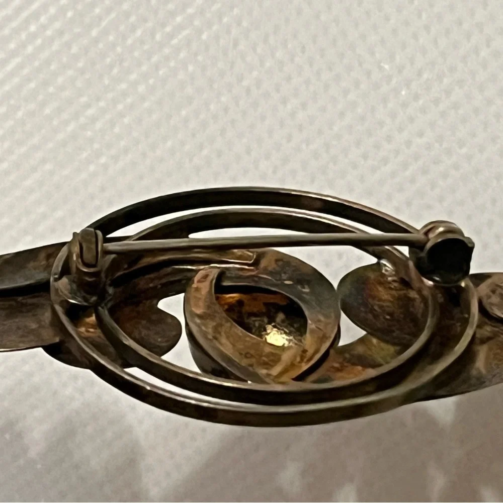 Vintage Sterling Silver Art Deco Modernist Brooch Art Nouveau